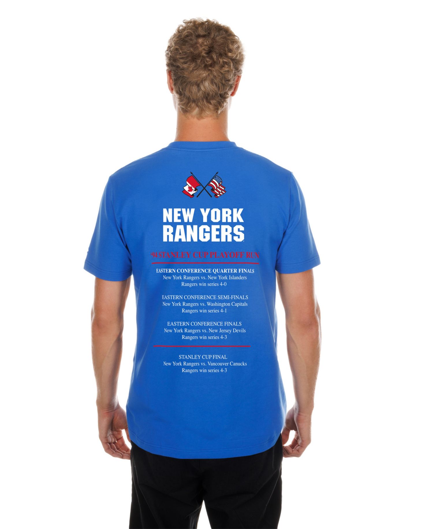 Men's Blue New York Rangers Stanley Cup Trophy Graphic T-Shirt
