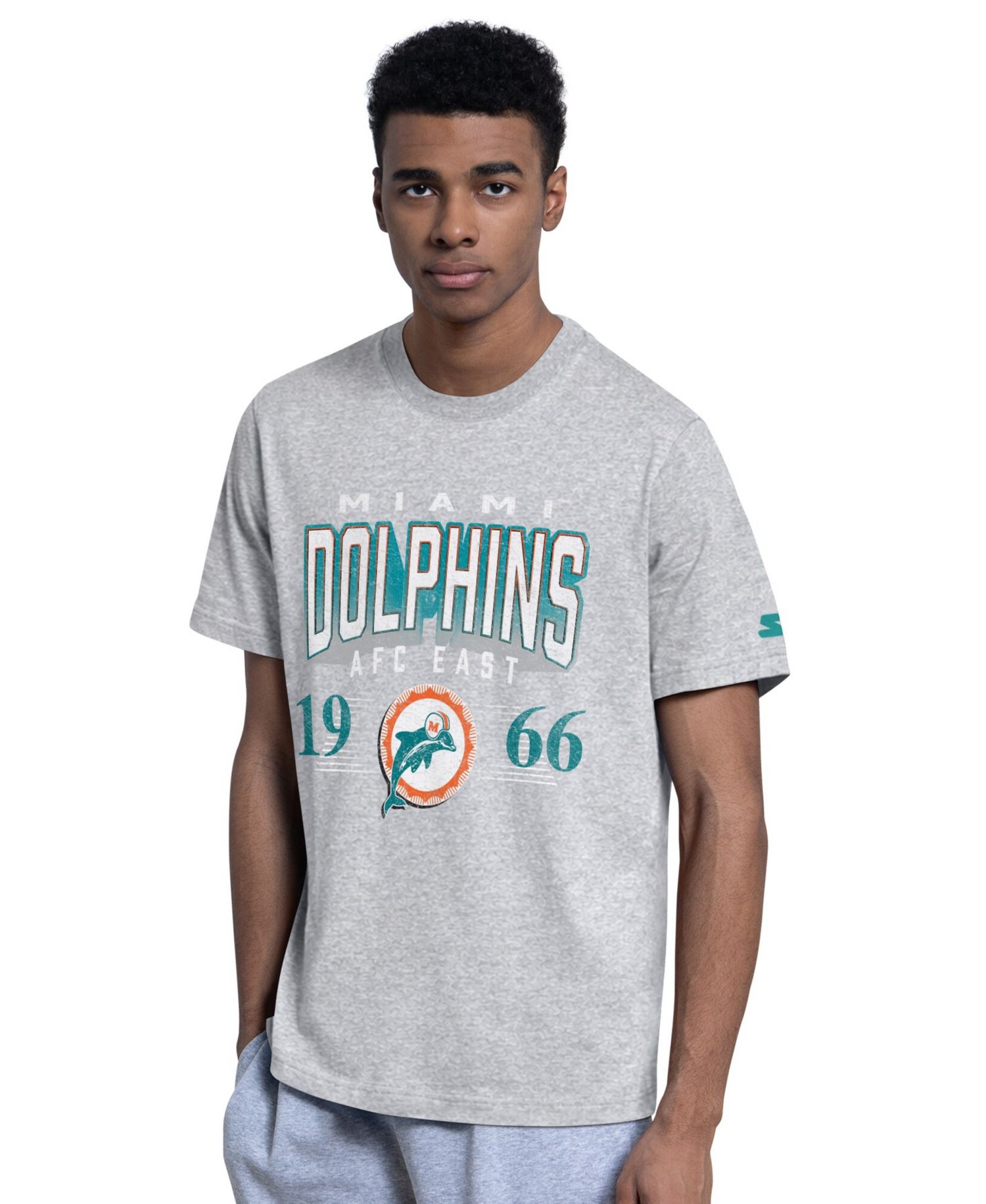 Men's 2-Pack Aqua/Gray Miami Dolphins Throwback Logo T-Shirt Set