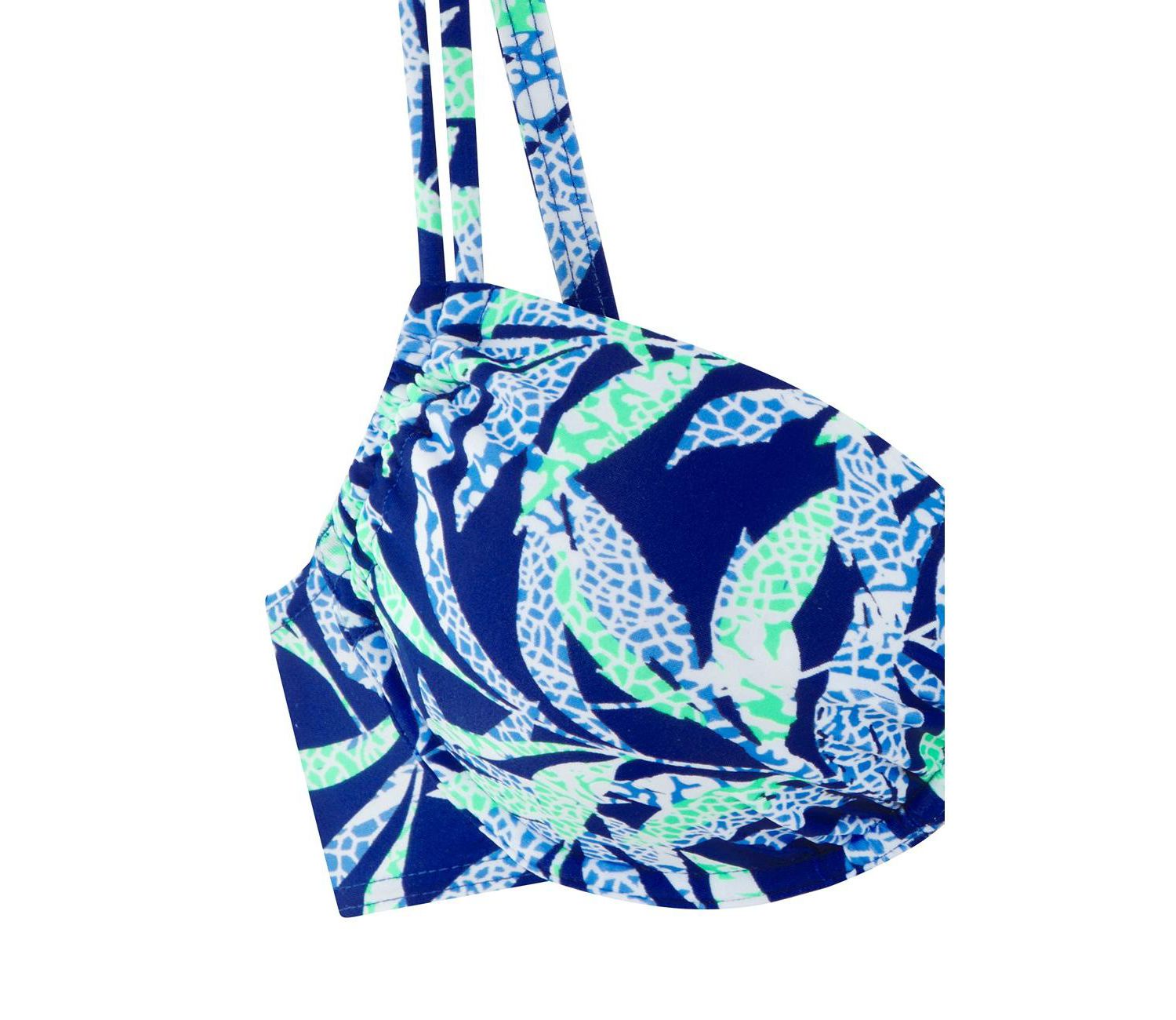 Women's Tropical Print High-Waist Underwire Bikini Top