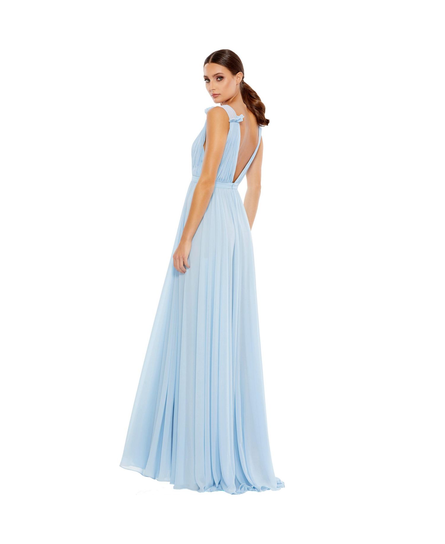 Women's Ieena Pleated Chiffon Sleeveless V-Neck Gown