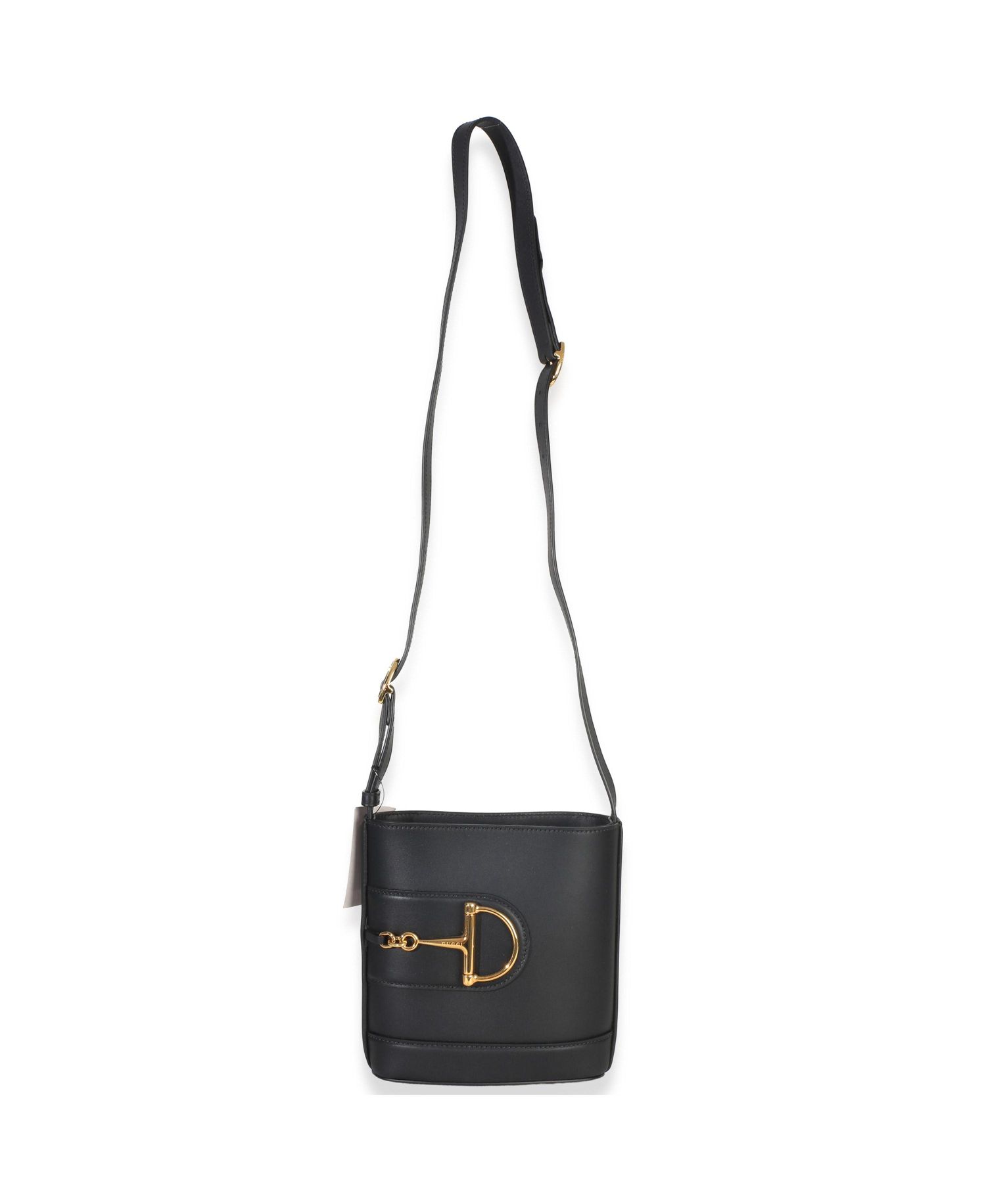 Black Smooth Calfskin Hasler Horsebit 73 Small Bucket Bag