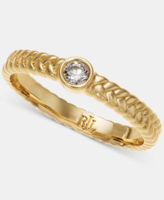 Cubic Zirconia Herringbone Ring