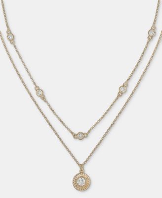 Cubic Zirconia 17" Layered Pendant Necklace