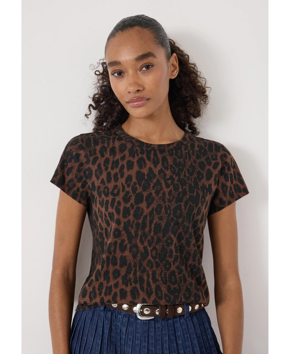 Hush Women's Printed Slim Fit Slub T-shirt