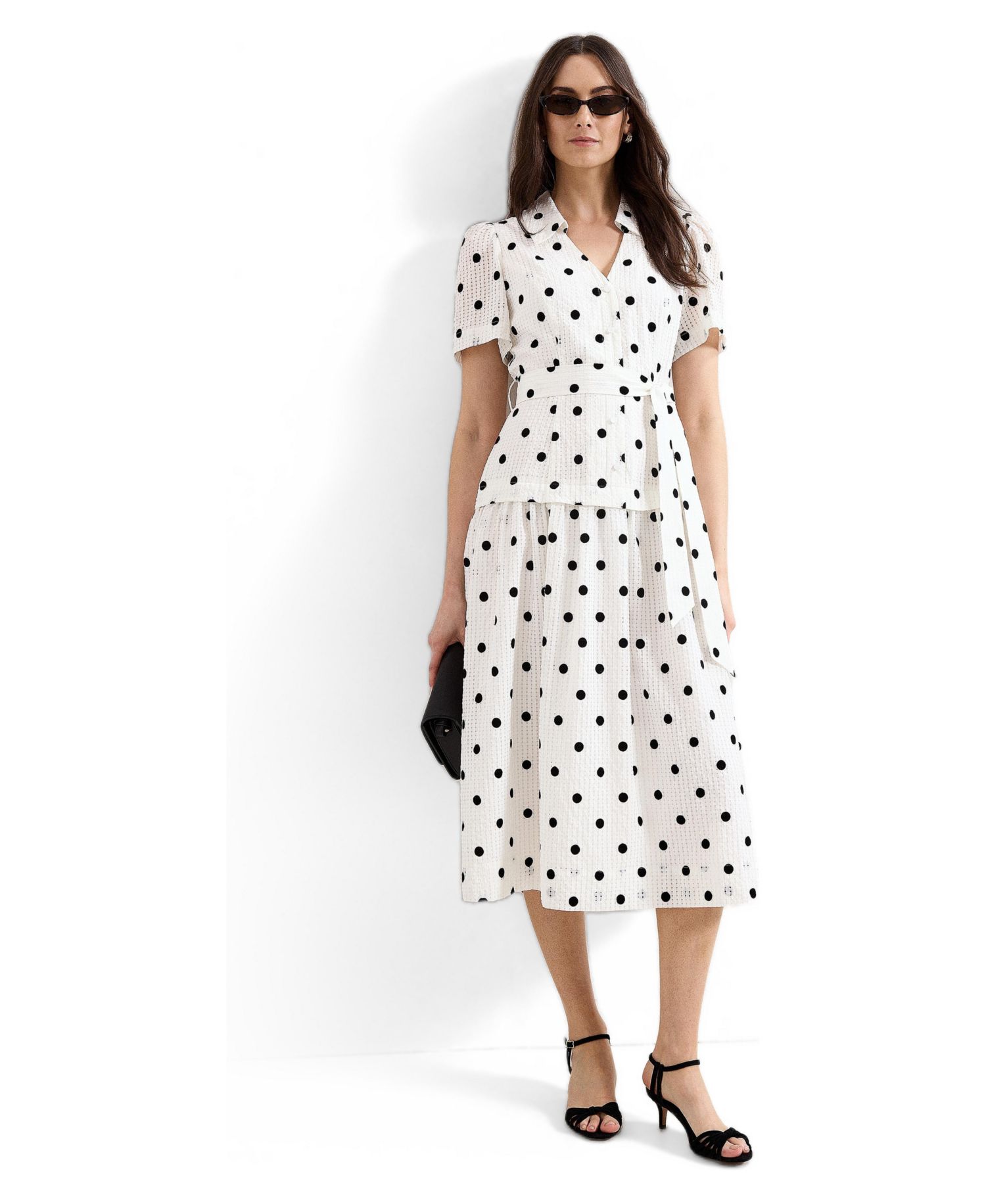 Women's Adele Polka-Dot A-Line Midi Dress