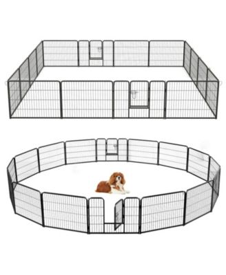 16-Panel Metal Dog Playpen 24 in with Lockable Door and Customizable Configurations
