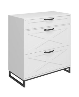 File Cabinet 3 Drawers Lateral File Cabinet for Letter/Legal/A4 Size Hanging Files