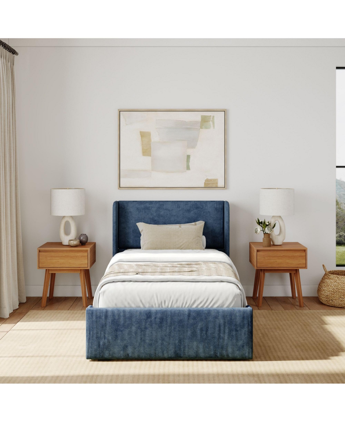 Plank+Beam Modern Upholstered Bed - Twin