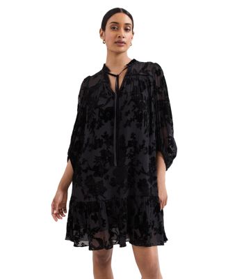 Women's Mila Velvet Floral-Print Mini Dress