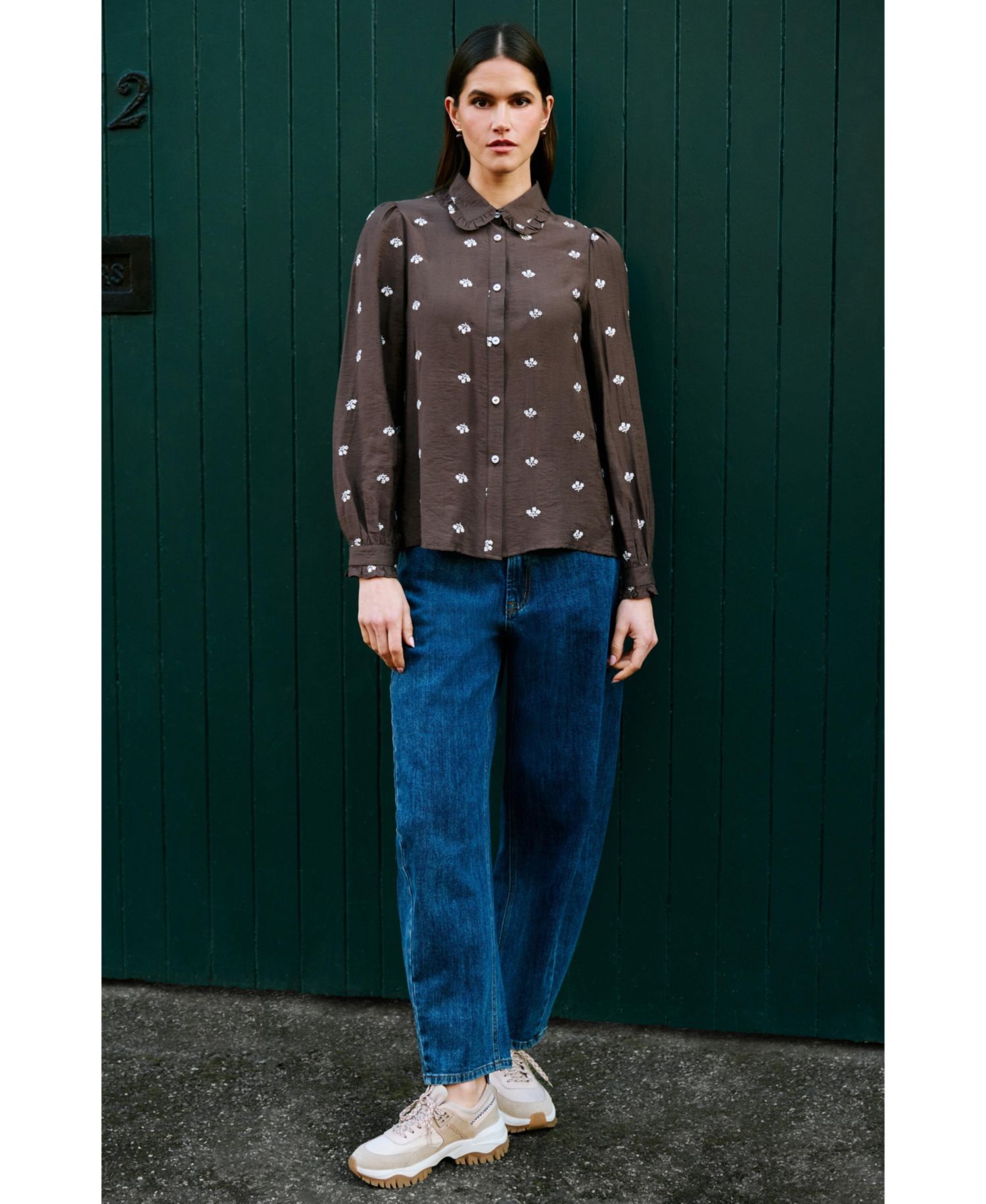 Women's Viscose Daisy Embroidered Shirt