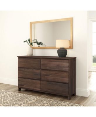 Solid Wood Farmhouse 6 Drawer Dresser