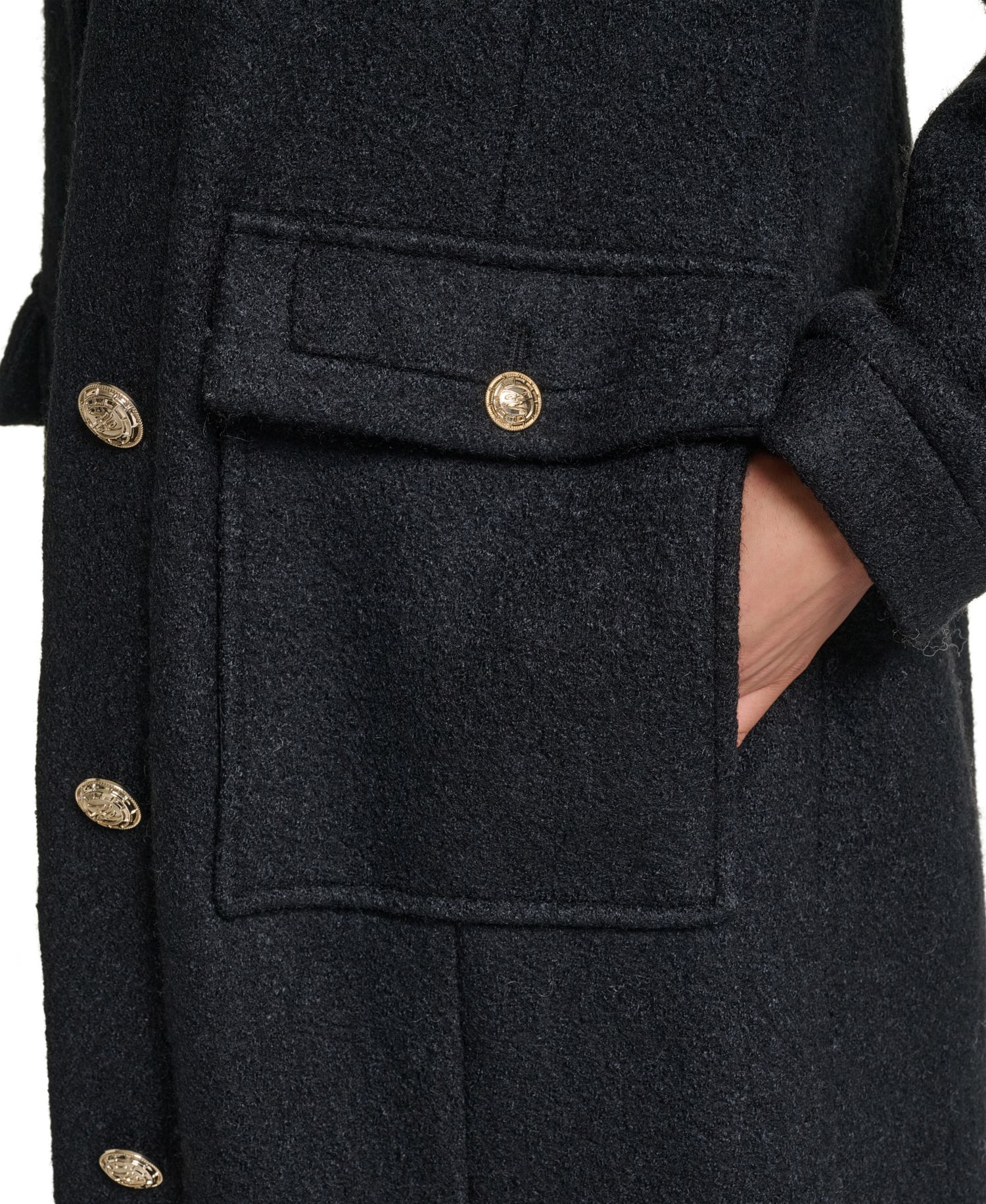 Women's Wool-Blend Long Colorblock Coat