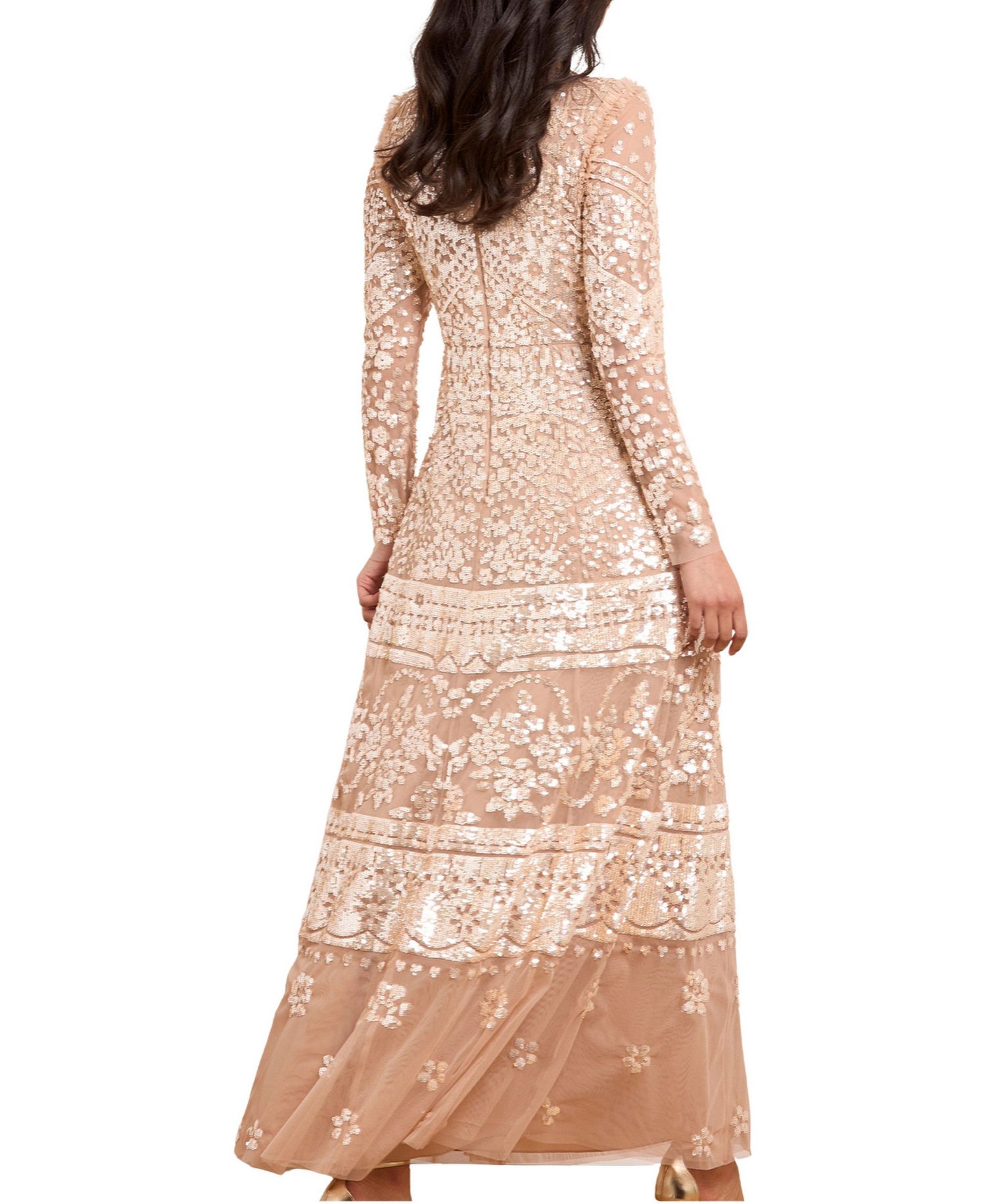 Women's Aurora Sequin Long-Sleeve Gown