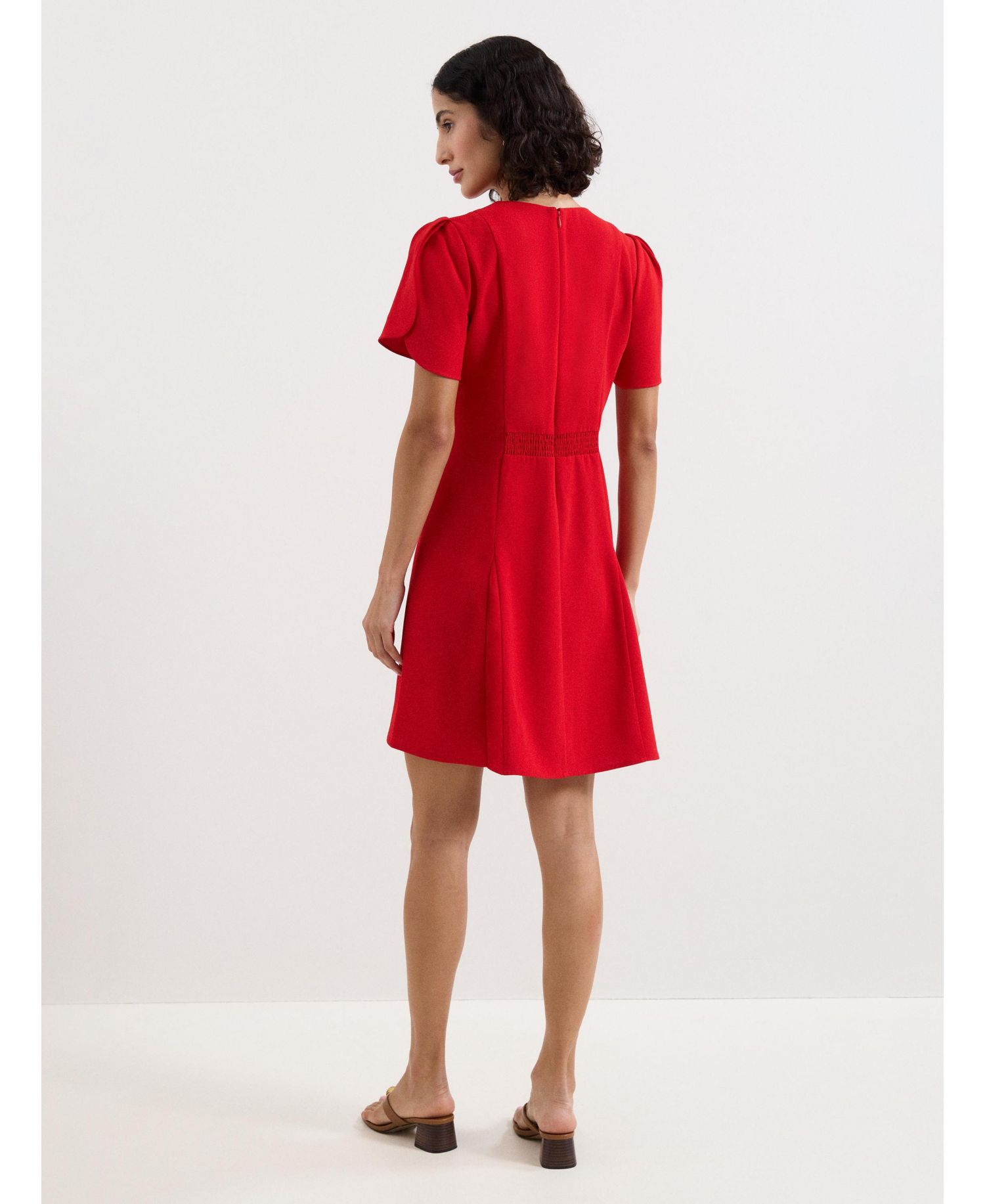 Women's Elia Fit-Flare Mini Keyhole-Neck Dress