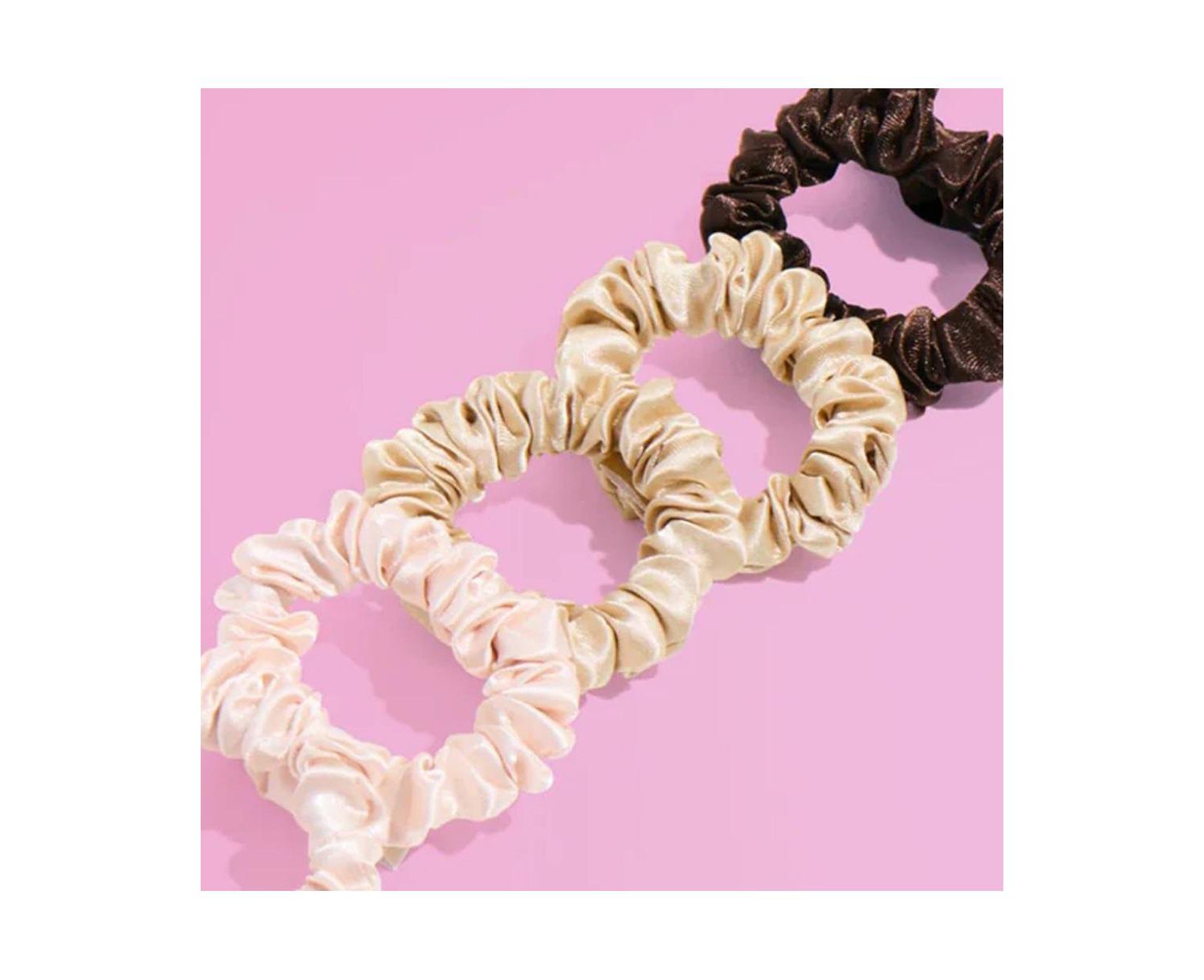 Slim Satin Hair Scrunchies Soft, No Breakage Scrunchies Perfect for Fine Hair and Bedtime Wear 6 Pack