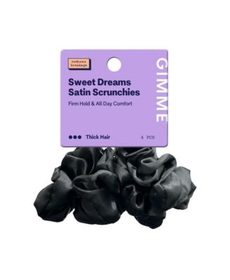 Large Satin Hair Scrunchies Soft, No Breakage Bands Perfect for Thick Hair and Bedtime Wear 4 Pack