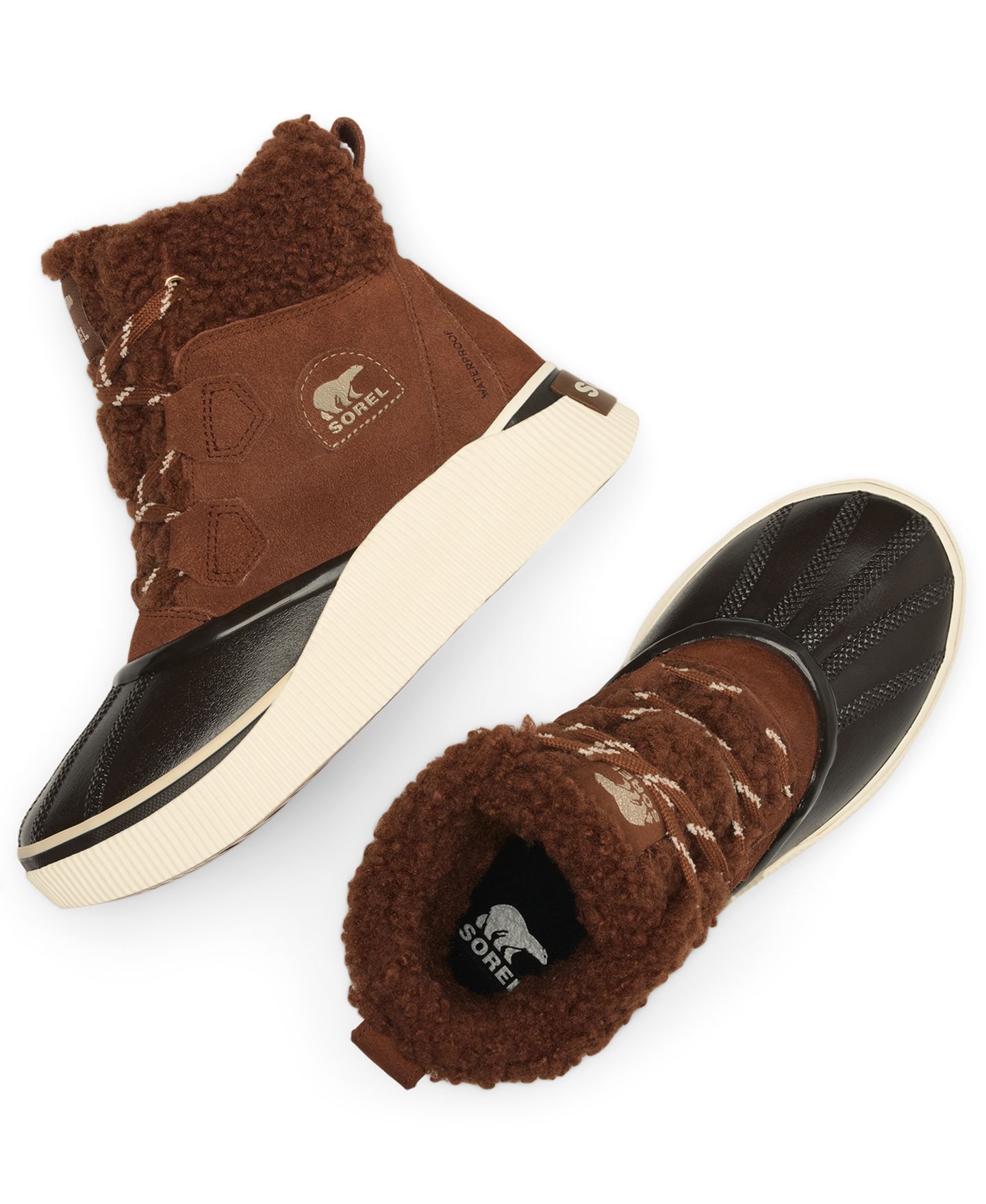 Женские ботинки Sorel Out N About IV Chillz Waterproof Lace-Up Booties, цвет: Каштаново-рыжий / Чёрный — фото 8