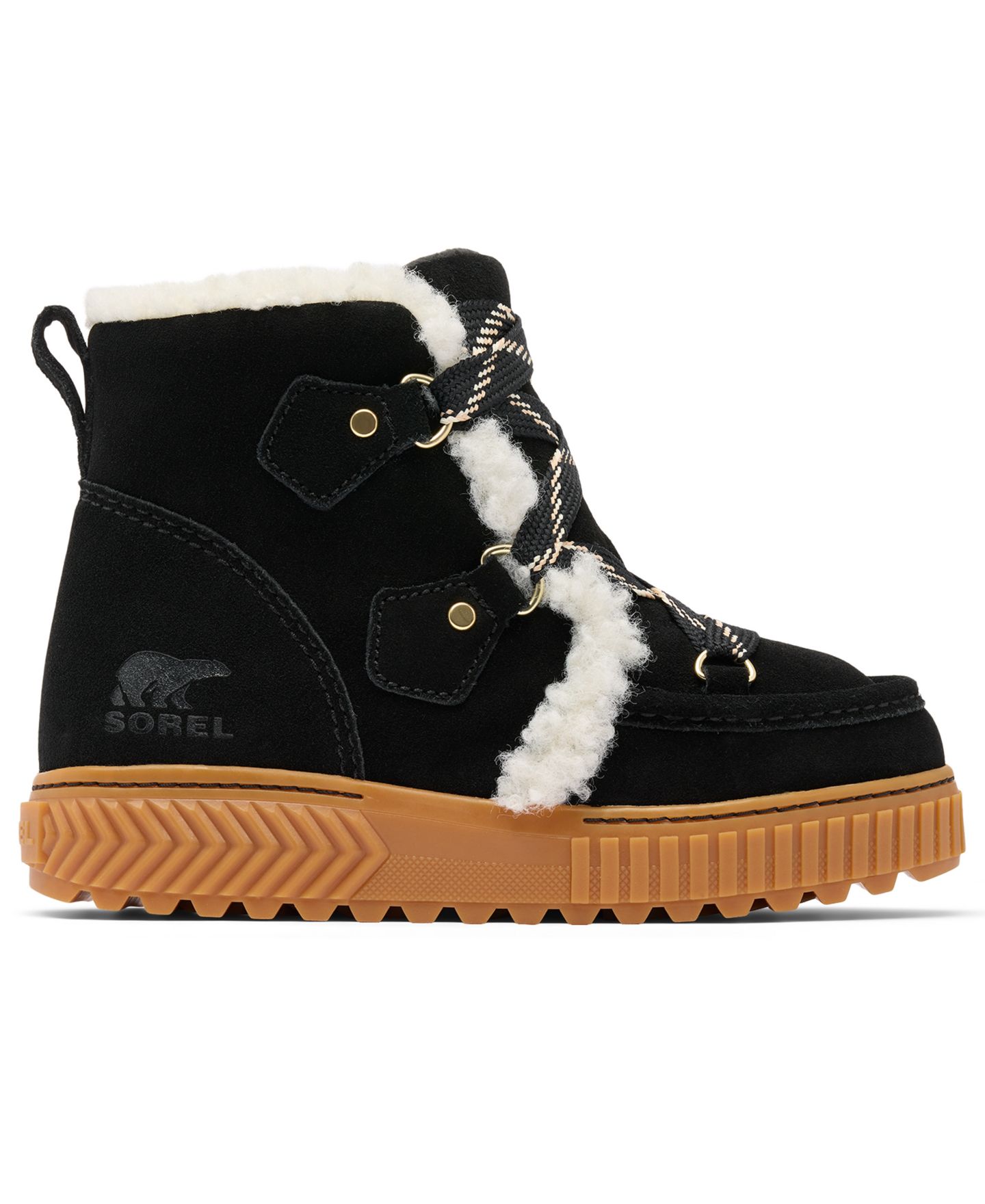 Женские ботинки Sorel Ona Ave Alpine Plus Waterproof Lace-Up, цвет: Чёрный / Карамельный — фото 2