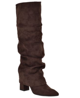 Women's Geima Tall Wide-Calf Slouchy Fold Over Block Heel Boots
