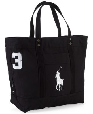 【Ralph Lauren】Big Pony Cotton Canvas Tote 関税送料込み♪ Polo Ralph Lauren Men's Big Pony Canvas Tote - Macy's