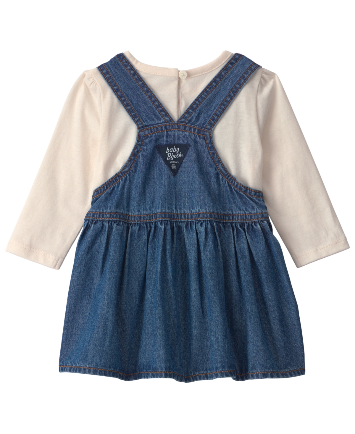 Osh Kosh Baby Girls' Sleeveless Denim Jumper Skirt and T-Shirt, 2-Piece Set