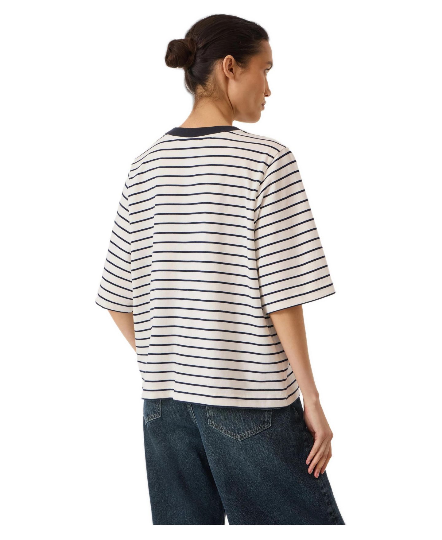 Женская футболка Hush Romina Cotton Stripe, цвет: Тёмно-синий / Белый — фото 3