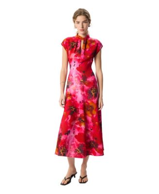 Women's Painterly Floral Midi Dress