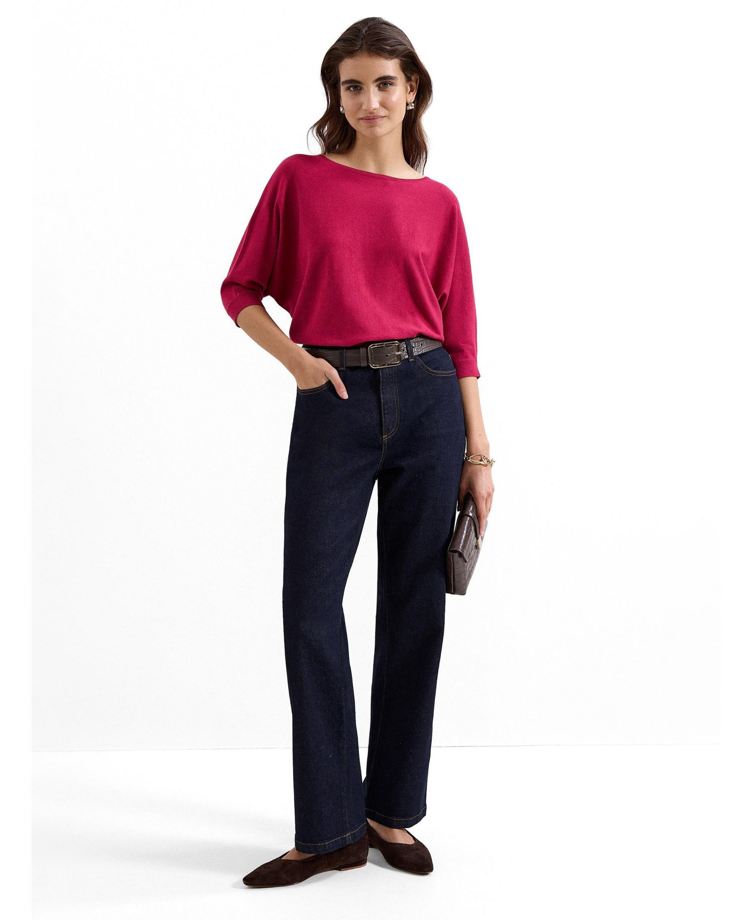 Women's Cristine Boat Neck Draped Knit Jumper