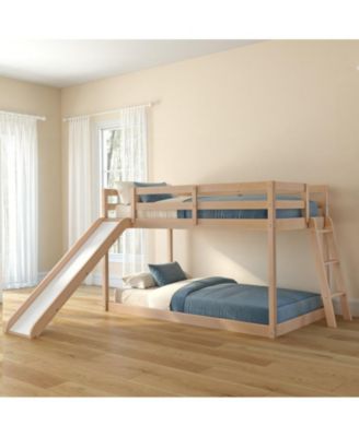 Bear Plywood Twin/Twin Low Bunk With Slide