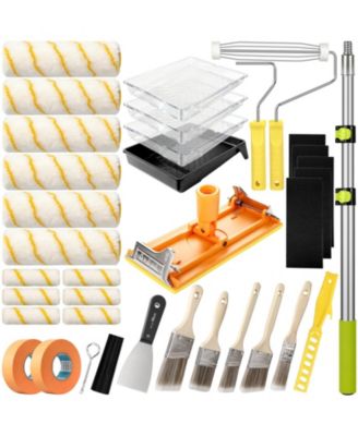 Paint Roller Kit With Extension Pole Brush Set