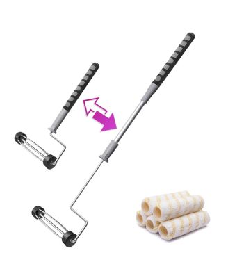 6houset Roller Kit 9 Inch Extendable Frame 5 Covers 1/2" Nap 18"-36" Walls Ceilings Floor