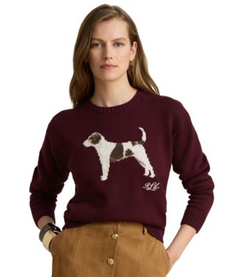 Petite Intarsia-Knit Crewneck Sweater