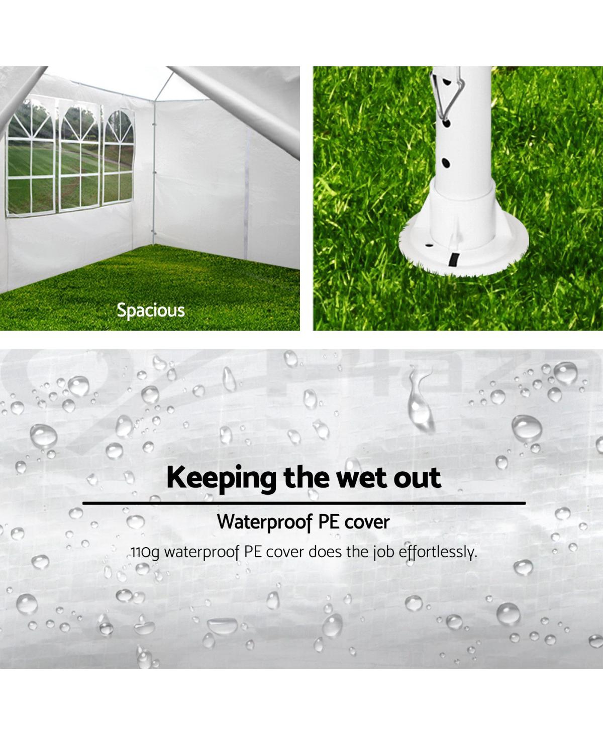 Streamdale Furniture 10x30' Outdoor Garden Gazebo Wedding Party Tent with 5 Removable Sidewalls