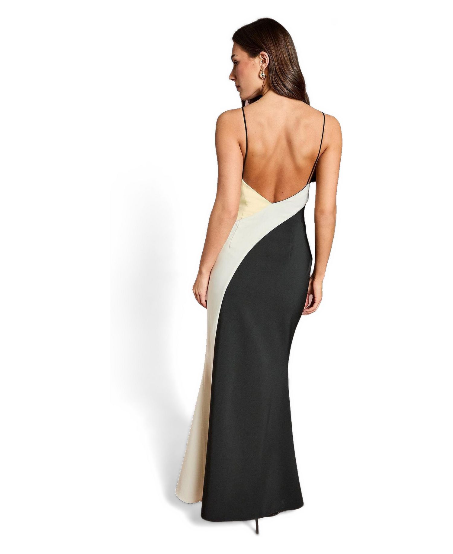 Women's Colorblock Maxi V-Neck Dress