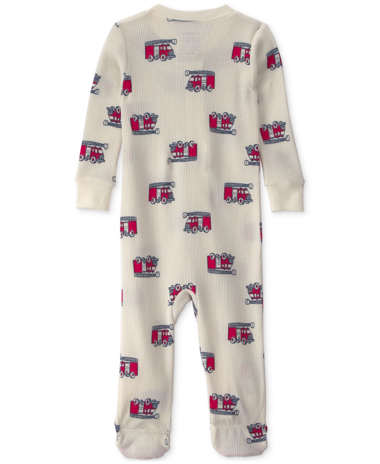 Carters Baby Boys' Firetrucks Thermal Snug Fit Footed Long-Sleeve Pajama