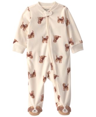 Baby Boys' Dog Fleece 2-Way Zip Sleep & Play 