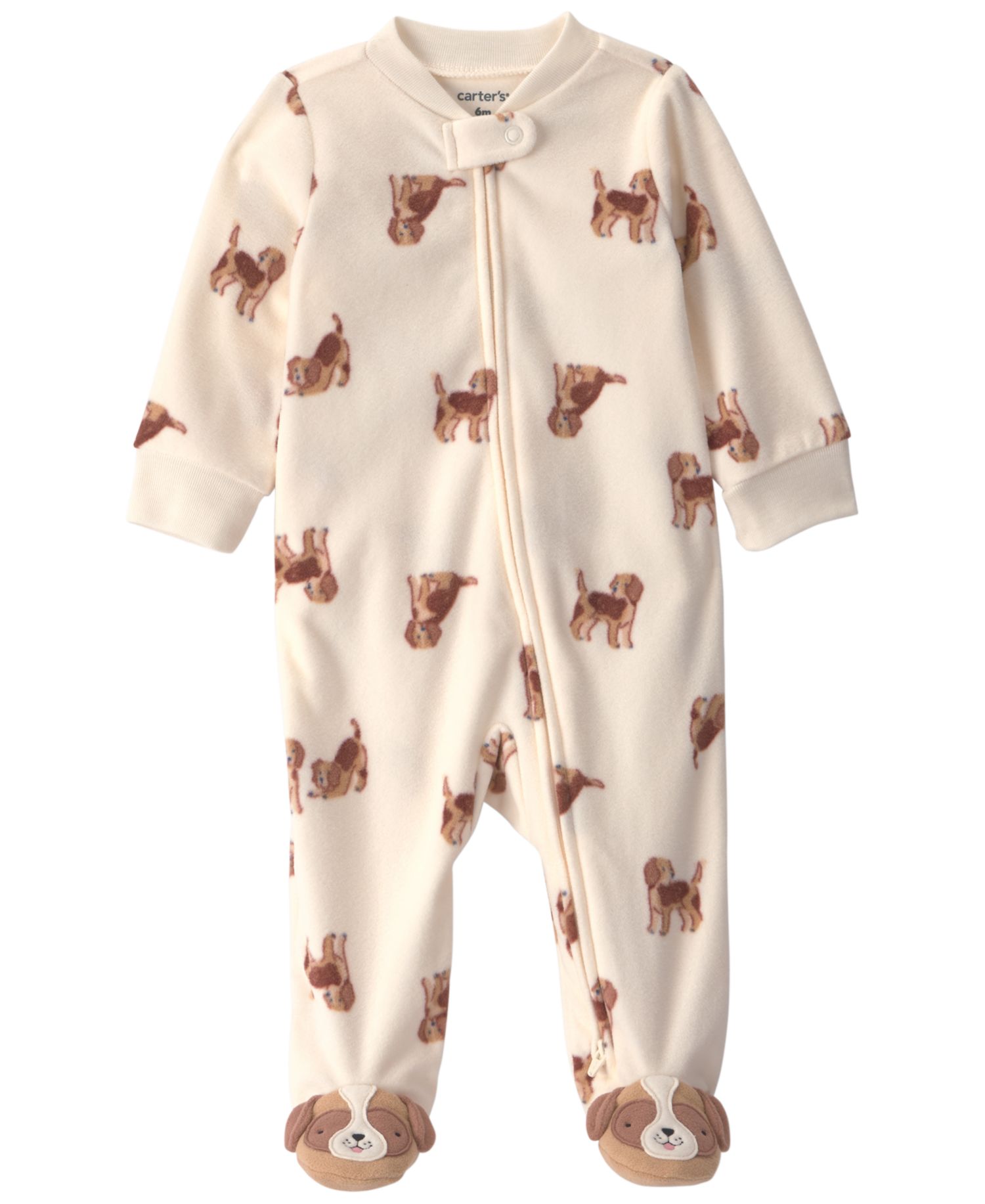Baby Boys' Dog Fleece 2-Way Zip Sleep & Play