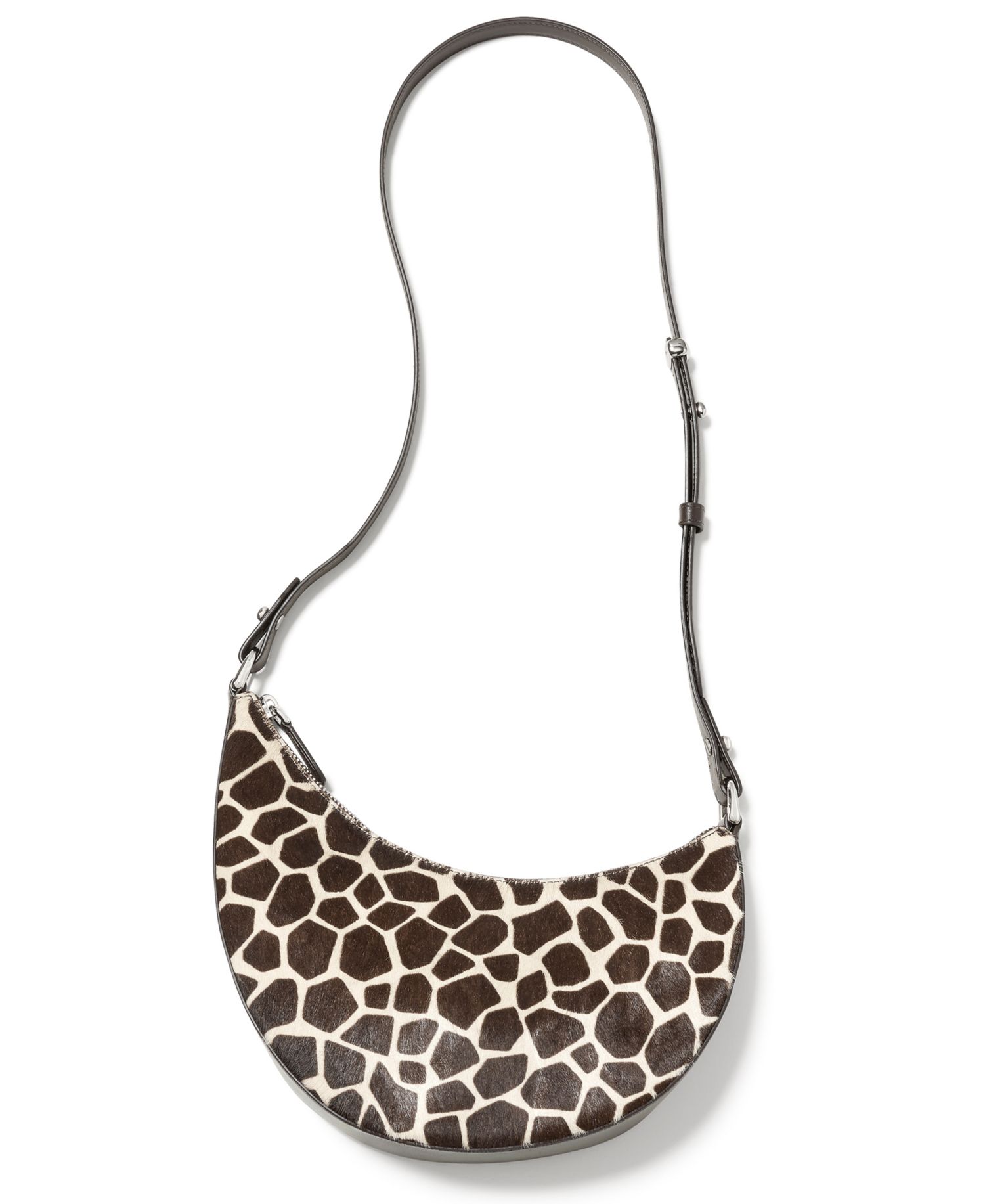 Duo Small Giraffe Print Calf Hair Crossbody Bag