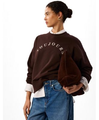 Women's Toujours Logo Relaxed-Fit Crewneck Sweatshirt