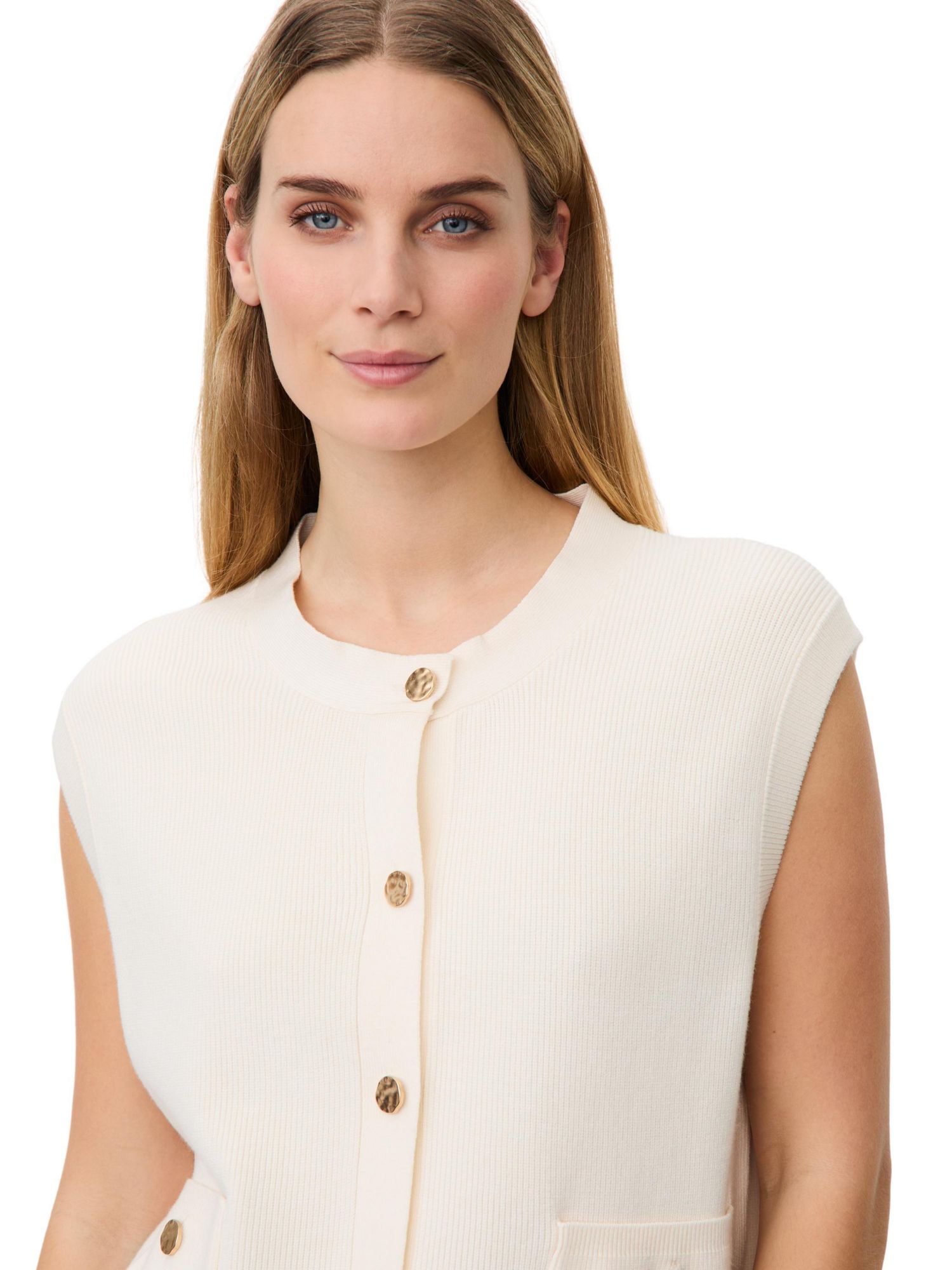 Women's MaLossan Button-Front Crew Neck Knit Vest