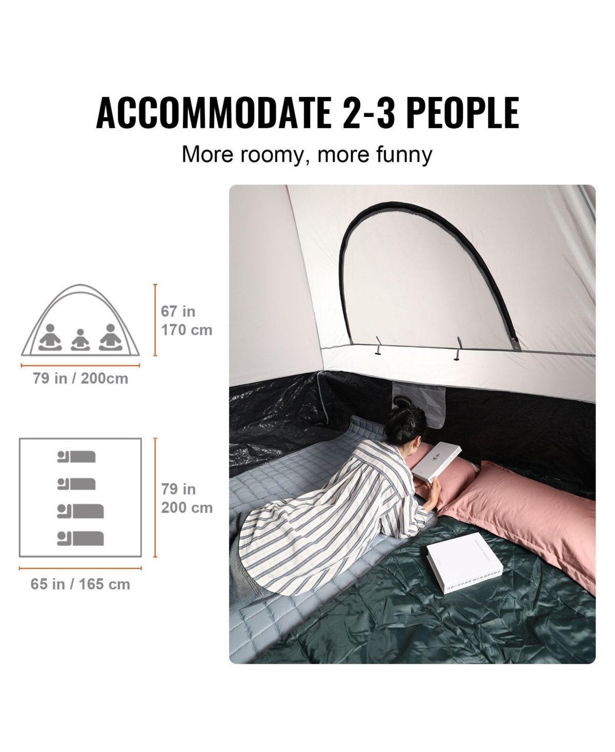 Mountaintop Truck Bed Tent, Pickup Tent, PU2000mm Waterproof Double Layer, Rain Layer and Carry Bag, Fits 2-3 People for Camping Trips