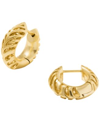 14k Gold-Plated Tiger Striped Mikki Huggie Earrings