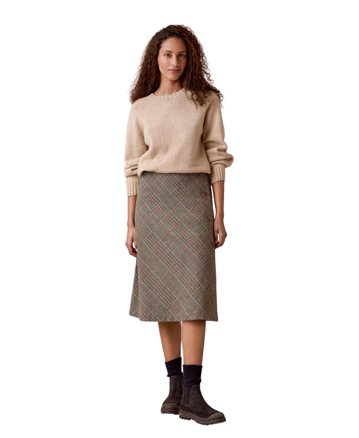Женская юбка Celtic & Co. Plaid Wrap Midi A-Line, цвет: Коричневый / Разноцветный — фото 5