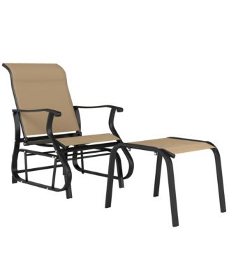 Outdoor Glider with Ottoman, High Back Patio Glider Set
