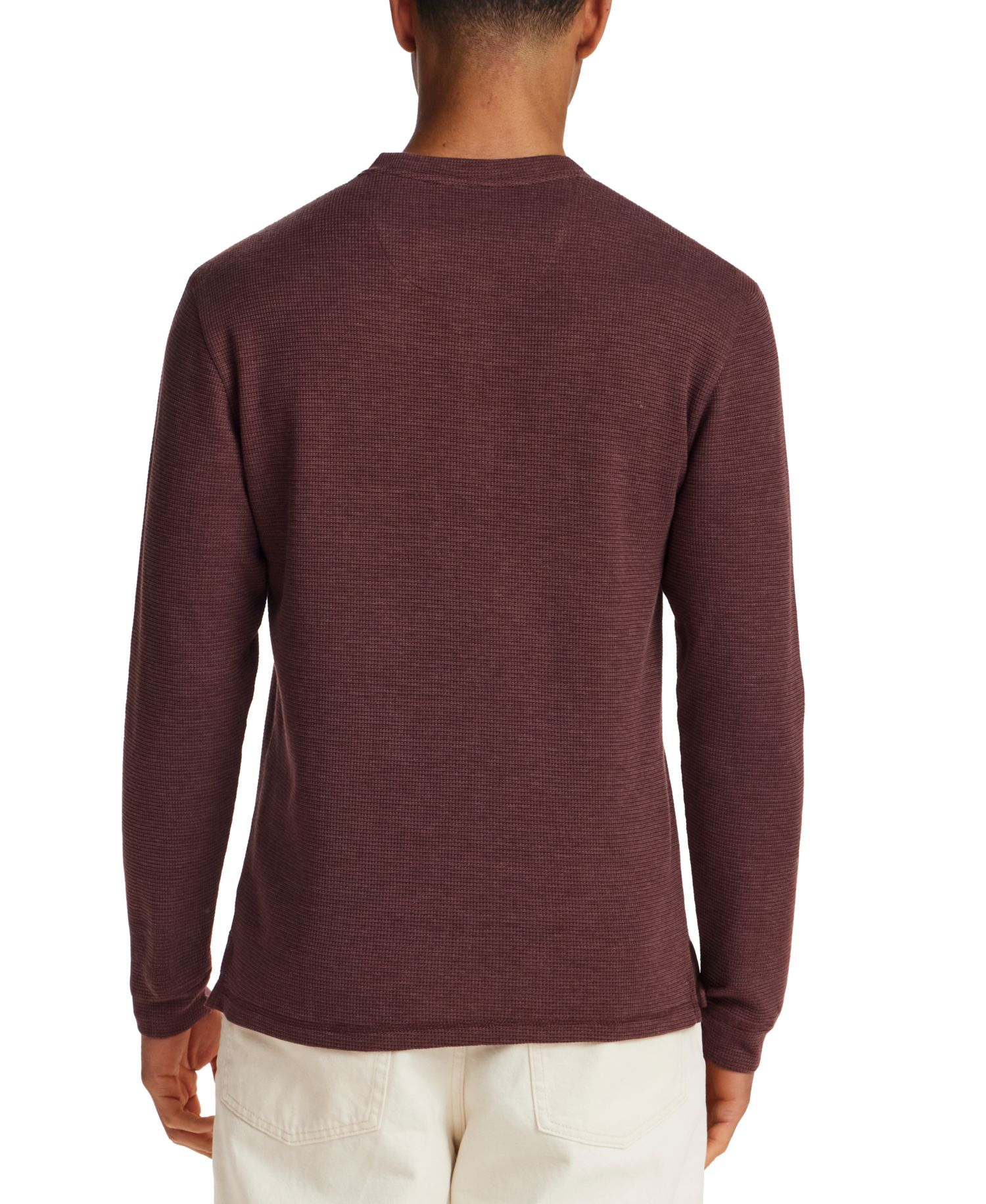 Men's Variegated Microstripe Waffle Henley T-Shirt