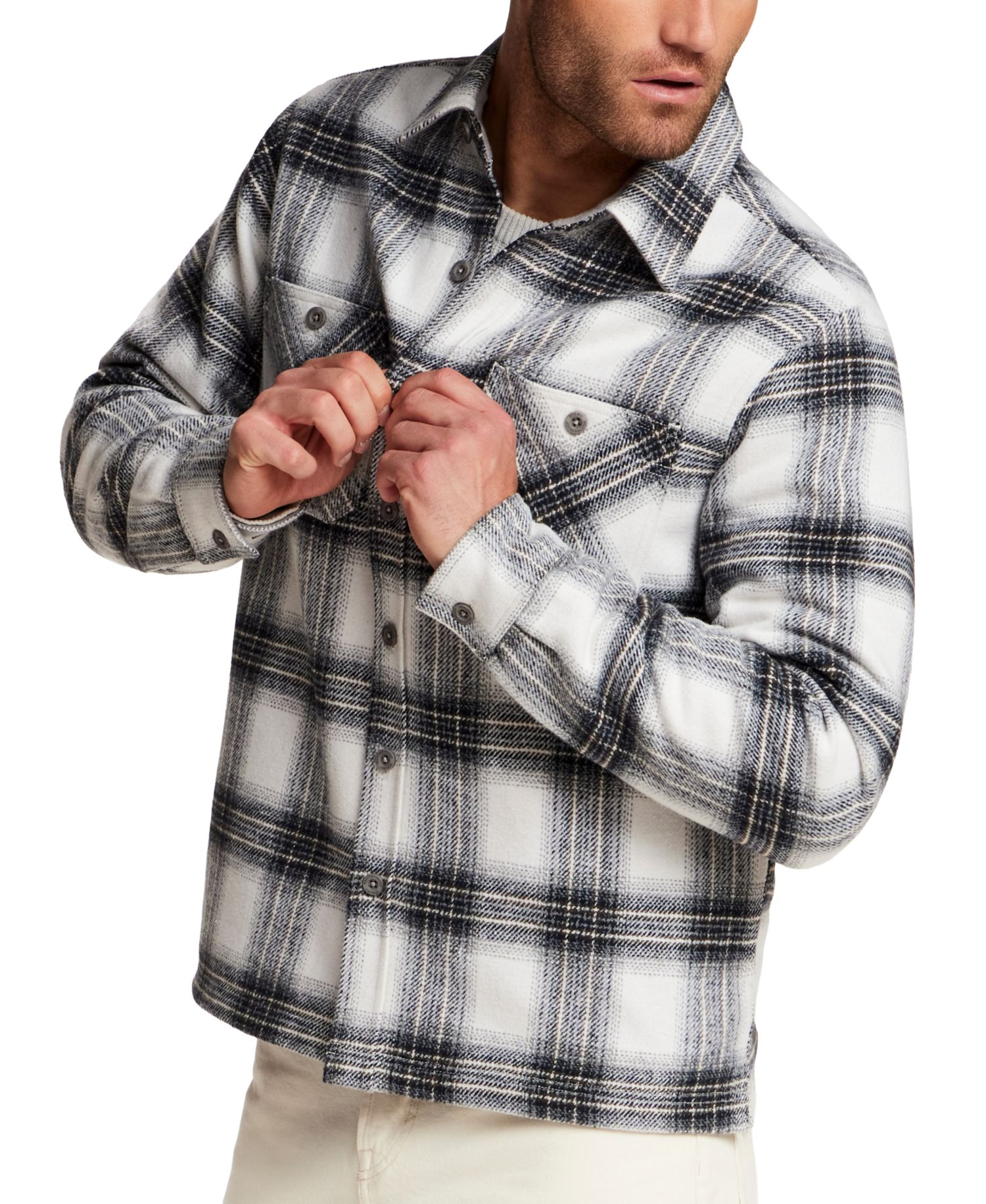 Men's Faux Wool Shirt Jacket