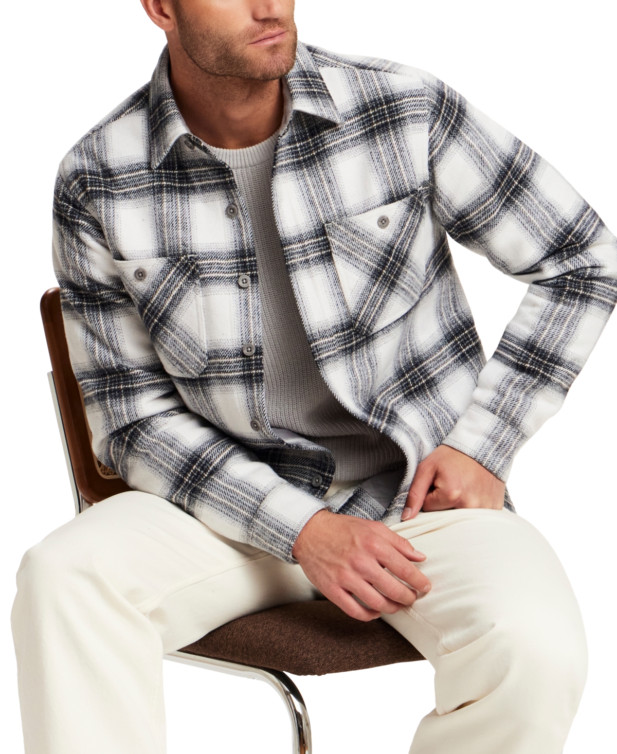 Weatherproof Vintage Men's Faux Wool Lined Shirt Jacket