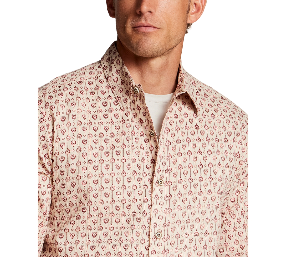Weatherproof Vintage Men's Dobby Motif Holiday Print Shirt