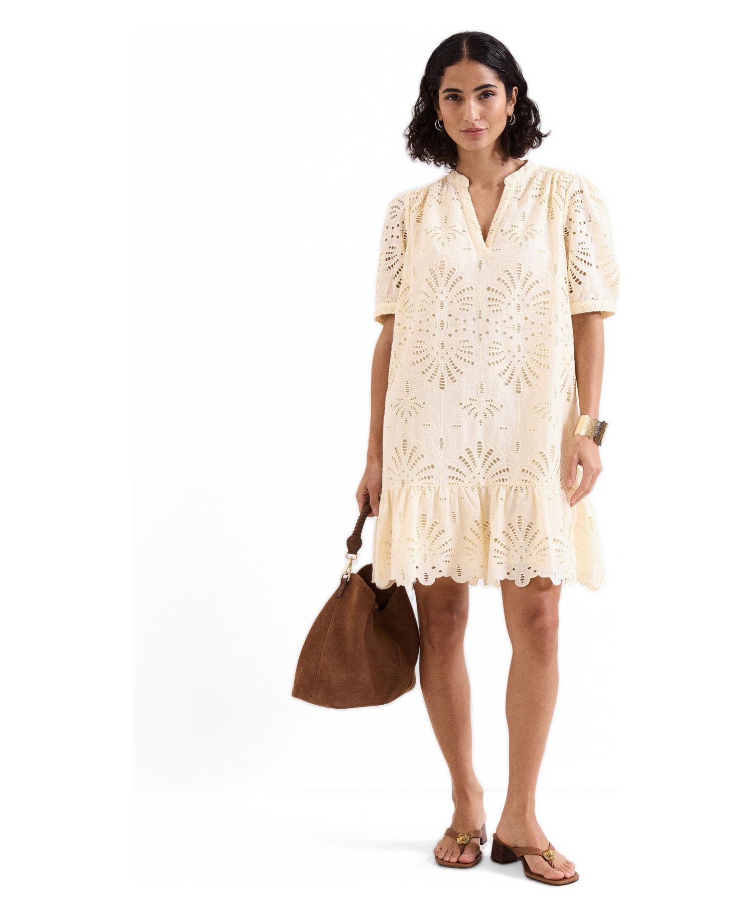Women's Liliana Puff-Sleeve Embroidered Mini Dress