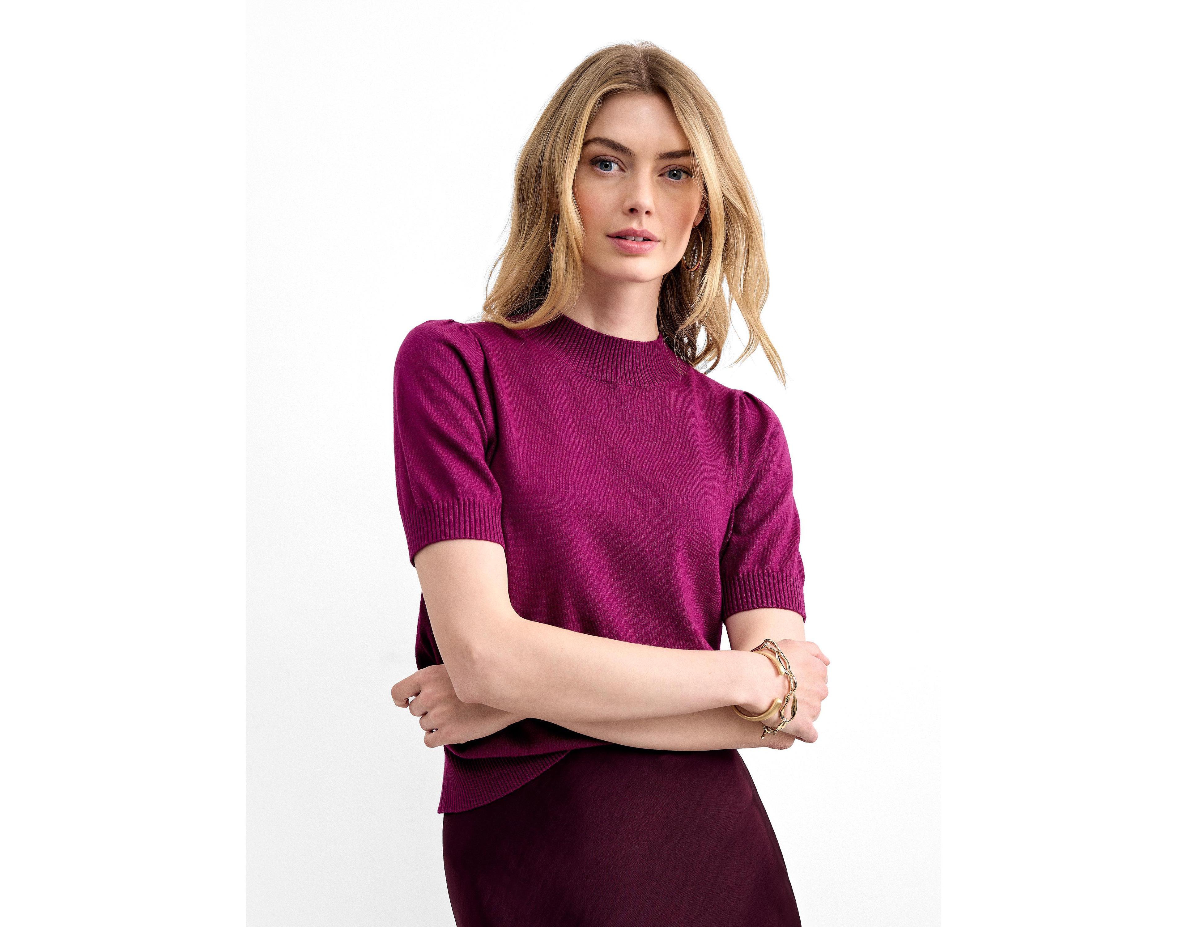 Phase Eight Women's Charmaine Mock Neck Short-Sleeve Sweater